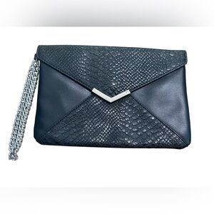 Express Faux Leather Snakeskin Wristlet Clutch Bag